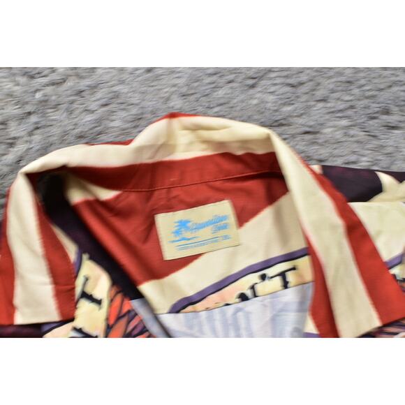 Hawaiian Shirts Men's 3XL Multicolor Polyester Short Sleeve USA Flag Eagle - Picture 4 of 6